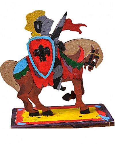 Ugears Knight - 3D Wooden Jigsaw Puzzle Games - Coloring kit - STEAM Learning Brain Games Toys & Puzzles for Kids - Building Toys & Building Sets for Kids, DIY Kits for Kids & Birthday Gift for Kids