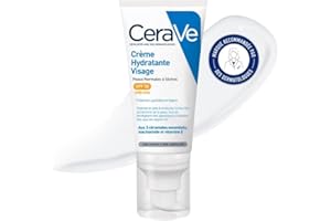 CeraVe - Crème Hydratante Visage SPF50 - Crème de Jour avec Protection UVB + UVA - Acide Hyaluronique, Céramide, Niacinamide, Vitamine E - Peau Normale à Sèche - 52 ml