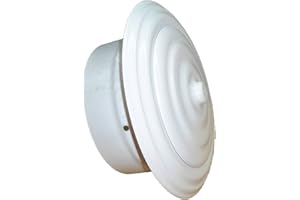 DENVEL Rosette, Wandrosette, Abdeckung, Rauchrohr, Ofenrohr, Kaminrohr, Ø 120mm (Weiß)