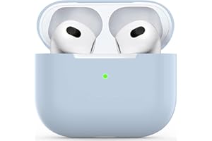 WATRUER für Airpods 3 Hülle, Schutzhülle aus ultradünnem weichem Silikon, stoßfest, rutschfest, Zubehör Schutzhülle für Apple Airpods 3 Front LED sichtbare Ladehülle - Hellblau