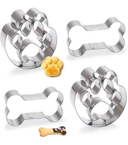 Set Di 3 Stampini Per Biscotti A Forma Di Cane | In Acciaio Inox | Bassotto, Testa E Postura Seduta | Per Dolci Fatti In Casa - Foto 2