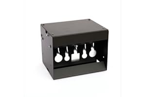 ADCSHOP Tragabalín para Tiro Aire comprimido, Airsoft. Cinco Blancos - Reinicio automático - Acero Resistente - dDseño Compacto (20,3x15,7x16 cm) - Práctica intensiva y Segura