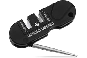 FREE WOLF Affûteur pour couteaux de poche, Pocket Pal Affuteur Mixte Adulte, Aiguiseur de Couteaux Portable, Affûteur d'outils de Poche Portable, Tige d’affûtage diamantée et sifflet, Réparation rapide