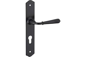 THIRARD - Ensemble de Poignées pour Porte d'Entrée Charon - Acier Patiné - Trou de Cylindre - Carré 7 mm - Entr'Axes 195 mm - Esthétiques et Pratiques - Gris