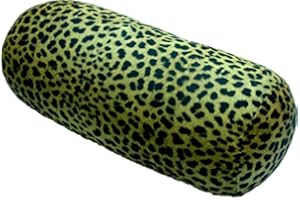 COVERBAGBCN - Cojín Cilíndrico Anti-Estrés Relax | Alivio Cervicales y Lumbares | Relleno de Bolitas Confortables | Tejido Lycra Suave al Tacto | Lavable en Máquina | 35x15 cm (Leopardo)