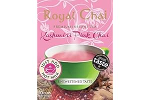 Royal Chai | Kashmiri Pink Chai Unsweetened | 10 Single Serving Sachets | Premium Instant Tea | 140g