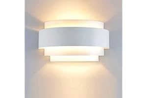 ELINKUME Lightess Lampa ścienna LED, 5 W, nowoczesna lampa ścienna w kształcie up-down, kreatywne dekoracyjne oświetlenie ścienne, 3200 K, do salonu, restauracji, hotelu, willi, klubu, korytarza, ciepła biel (żarówka w zestawie)