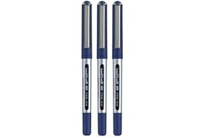 UNI-BALL Uni Ball eye micro Bleu Stylo roller Pointe métal 0,5 mm Pointe 0,2 mm Line Base d'Eau Pigment Uni Système de débit d'encre imperméable fadeproof UB-150 (Lot de 3)