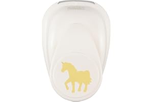 Vaessen Creative Motivstanzer Einhorn von 2 x 2 cm - Scrapbook Zubehör zum Basteln - Papierstanzer für Kartengestaltung, Scrapbooking und Journaling, Weiß-gold