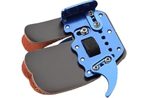 Ruiqas Archery Finger Tab Aluminum Plate Cow Leather Adjustable Finger Protector Shooting Guard for Recurve Bow Archery Competition