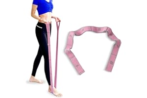 GVEYIQK Yoga Stretching Strap, Stretching Band mit 8 Schleifen, Stretchband Fitness, Yoga Stretchband, Yoga Stretch Gurt, Yoga Stretchriem, Hochelastischer Gymnastikband, für Pilates, Tanz, Gymnastik