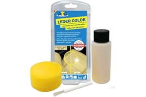 ATG® Kits de Réparation et Teinture pour Cuir et Simili Cuir - Entretien pour Siège et Volant de Voiture, Canapé, Chaussure, Veste et Autre Vêtements - Couleur Beige Clair