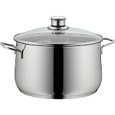 WMF Diadem Plus &ndash; Low Pot 6.5 L &Oslash;24 cm, Cromargan Stainless Steel, with Glass Lid