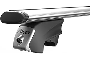 Atera 048522 Bagażnik dachowy do samochodów osobowych Signo RTD, aluminiowy profil w kolorze srebrnym, do samochodów z relingami dachowymi - 122 cm