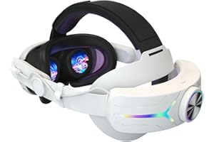 AZURAOKEY Kopfgurt kompatibel mit Quest 3, Ersatz for Quest 3 Strap mit 8000mAh Akku, Leichter Ersatzgurt, LED-Hintergrundbeleuchtung, Kopfgurt for Meta Quest 3 Headset Zubehör