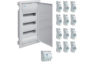 TM: Hager distributör infälld 3 x 12 TE inklusive utrustning/1 x VU36NC, 12 x LS MBN116, 1x FI CDA440D