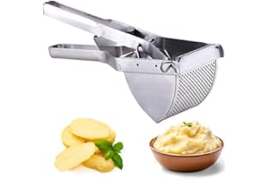 SITAYAKUMA Prensa de patatas, trituradora de patatas de acero inoxidable para alimentos de bebé, frutas y verduras, para puré de patatas cremoso esponjoso y receta de alimentos