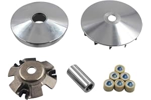 Trkimal Kit Variatore completo Assy sostituzione per Gy6 125cc/150cc 152QMI/157QMJ Motore, Ruota motrice Assy Performance 14 Gram Rulli CVT Frizione anteriore per Scooter Atv Gokart