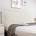 uyeoco Stretch Bed Headboard Slipcover,Solid Color Quilting Bed Head Cover, Dustproof Protector Cover For Bedroom Decor For Full Queen California Large King (Color : Beige, Size : 130cm)