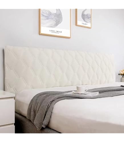 Housse De Tête De Lit En Velours Doux - Protection Rembourrée - Ajustement Extensible - Pour Tête De Lit En Bois, Cuir, Tissu - 9