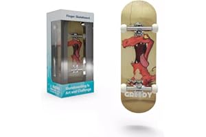 Fingerboard Professionnel en Bois Naturel d'Érable - Planche à Doigts - Finger Skate Petit - Couleur : Dino