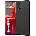 Muzz Case for Motorola Moto G85 5G, Camera Protection Ultra Slim Soft TPU Silicone Matte Shockproof Bumper Full-Body Protective Cover for Moto G85 2024 (Black)