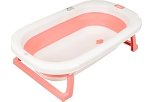 Toral Bañera Plegable Bebé con Patas Rosa - Cómoda, Fácil de Guardar y Antideslizante - Portátil - Modelo Bathy Rosa