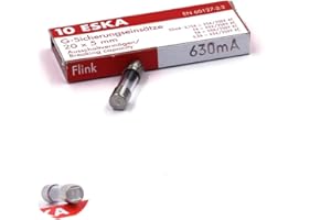 ESKA 10 fusibili rapidi (F) in vetro 630 mA / 250 V AC 5 x 20 mm