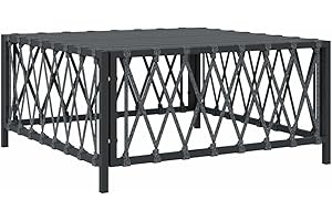 vidaXL Anthracite Outdoor Garden Table - Woven Fabric and Powder-Coated Steel Construction - Modular Patio Furniture