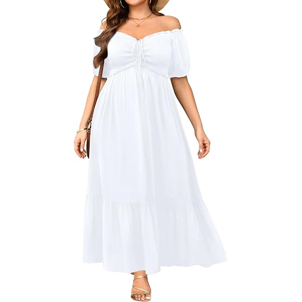 Sommerkleid In Übergröße – Lässiges Boho-Maxikleid Mit Spitzenblumen Und Taschen Für Heiße Tage