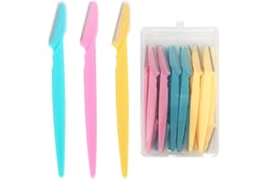 INPION Zestaw golarek do brwi do twarzy, 30 szt., trymer do modelowania brwi dla dziewcząt, mężczyzn i kobiet, precyzyjna osłona golarki do pielęgnacji z pudełkiem