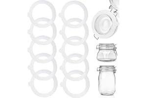 BKEMKRI 10 Piezas Junta de Silicona de Repuesto, Anillos de Sellado para Frascos, Anillo de Sellado de Junta Hermético a Prueba de Fuga, Goma Reutilizables A Prueba de Fugas Anillos Herméticos