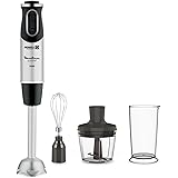 Moulinex DD6558 Quickchef 3in1 Frullatore a Immersione, 1000 W, Mixer con Tecnologia Powelix e 10 Velocità, 3 Accessori, Bicc