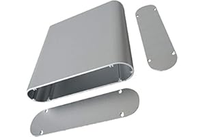 SUPERTOOL DIY Aluminium-Projektbox, elektronisches Gehäuse, Instrumentenkasten für Netzteile, elektronische Projekte (40 x 165 x 130 mm, Silber)