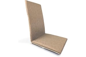 TIENDA EURASIA - Cojín para Tumbona de Jardín, Funda de Tela Lavable con Cremallera, Relleno de Esponja Acolchada, Cojines para Tumbonas de Interior y Exterior (120 x 50 cm, Beige)