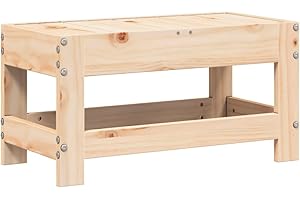 vidaXL Taburete de Jardín, Reposapiés Otomana de Palets de Relax, Mesa de Centro, Asiento para Patio Terraza, Madera Maciza de Pino