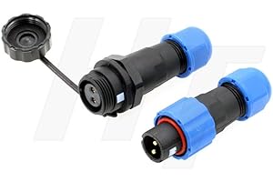 HangTon SD13 - Receptáculo de cable macho hembra de 2 pines circular impermeable IP68 conector de plástico para dispositivos eléctricos de alimentación al aire libre