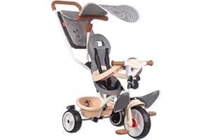 Smoby Toys - Mickey Mouse Dreirad Baby Balade Plus L - mitwachsender Buggy in 3 Stufen für Babys und Kinder für +10, +15 und +30 Monate - Kinderdreirad mit Schubstange, Gurt u.v.m.