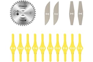 Wrneaoch 15 Pièces Lame Coupe Bordure sans Fil avec Batterie Lame Debroussailleuse Electrique sans Fil, Lame Debrouissalleuses Batterie pour Outils Électriques Extérieurs