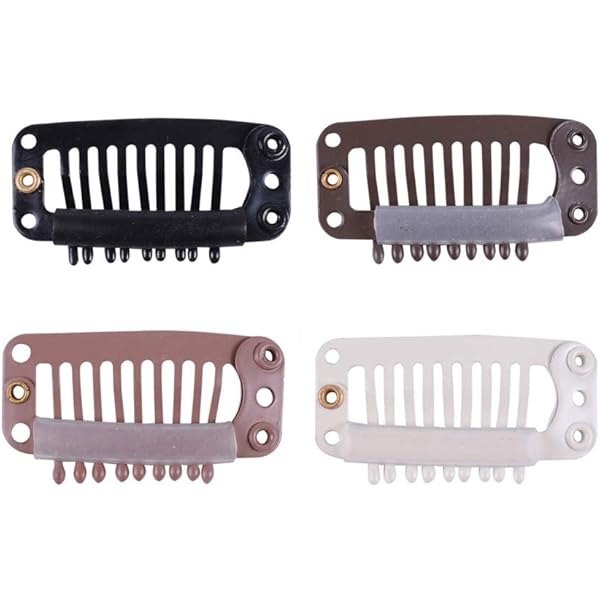 150 Stück Haarverlängerungs-Clips – 32 Mm, 6 Zähne, U-förmig Mit Gummierung, Für Perücken & Haarverlängerungen