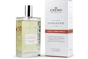 Cremo Men's Eau de Toilette, Spice and Black Vanilla Cologne for Men, Spicy Men's Perfume Gift for Men, 100 ml
