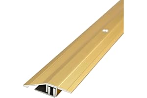 ZZLQIAN Aluminium Door Bars Carpet Cover,Threshold Transition Strip,900x 55mm,Tiles to Flooring Laminate Carpet,Floor Edging Trim,Doorways Threshold Ramp Reducer,Bridge the Height Between 9-16mm,Titanium Gold