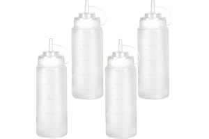 4 sprutflaskor 500 ml plast med lock | Doseringsflaskor för majonnäs, såser, olivolja och ketchup. Återanvändbara, läckagefri