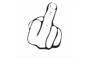 AMA SHOP Adhesivo precortado con el dedo medio, color negro, adhesivos para coche, moto, casco, caravana y paredes | Sticker PVC decorativo