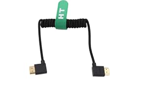 HangTon HDMI 8K 4K 120p, 8K 30p, kabel, pleciony, do Atomos, Portkeys, Feelworld, Blackmagic, monitor, ZCAM, Sony, Canon R5, Nikon, aparatu, prawy, lewy, typ A, HDMI 2.1