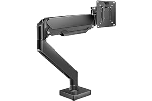 HILLPORT Supporto Monitor Singolo Staffa Monitor Scrivania Braccio LED LCD 17-43 Pollici, Vesa 75 mm e 100 mm, 2-13,5kg, Molla a Gas Nero, M7B