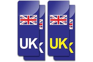 PULUOLE UK Car Stickers for Europe,Adhesive UK Number Plate Stickers for Europe,Replace GB Car Stickers for Europe,GB Number Plate Sticker,UK Stickers for Car France Suitable Brexit License Plate Sticker