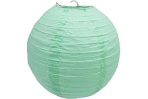 Matissa Papierlaternen, runder Lampenschirm, für Hochzeit, Geburtstag, 10/15/20/25/31/36/41 cm, Papier, mintgrün, 8"(20CM)