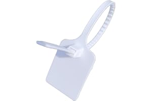 LavaRose Bridas de plástico resistentes con etiquetas grandes de 50 x 70 mm, bridas blancas resistentes de 27 cm de largo, bridas de cable resistentes, etiquetas impermeables. Bridas transparentes