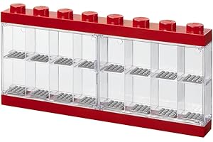 Room Copenhagen-Caja expositora para 16 Minifiguras de Lego, Contenedor apilable para Pared o Escritorio, roja, Color Rojo, Grande 40660001
